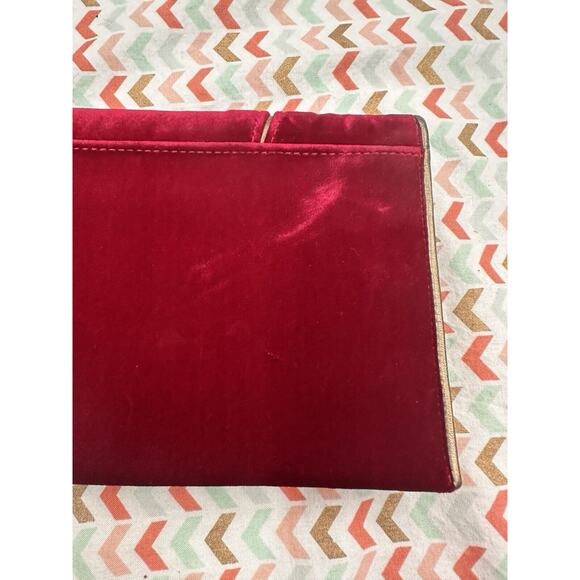 NWT Cole Haan Red Masquerade Velvet Envelope Clutch - Picture 4 of 8